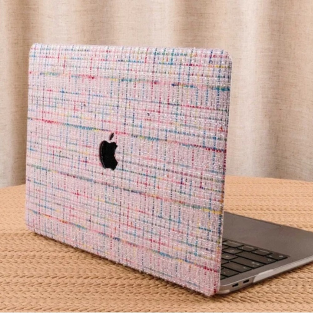 Colorful Tweed A13 Laptop Case with cutout for Apple Logo